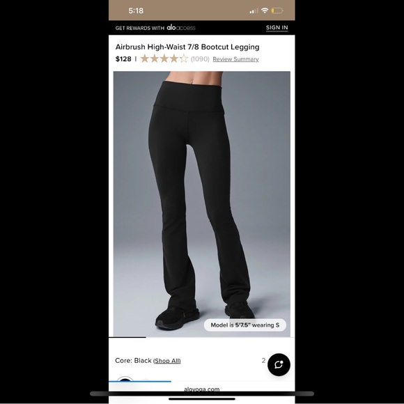 Black High-Waist 7/8 Bootcut Leggings - Picture 1 of 4